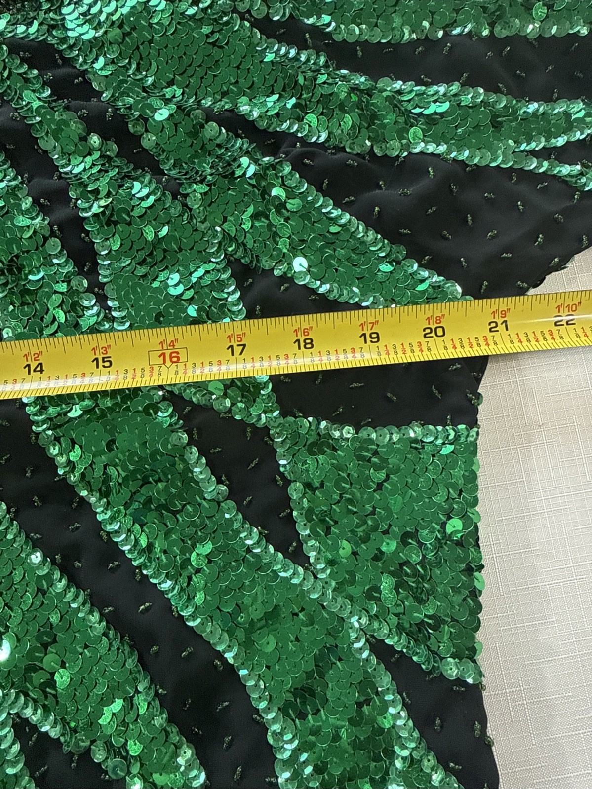Vintage 80’s Iris Sequin Green And Black Flame Pattern Top Size L