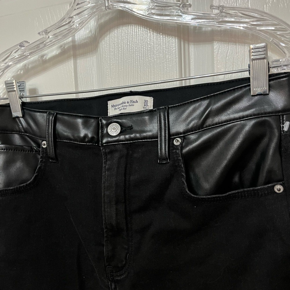 Abercrombie & Fitch mixed materials super skinny ankle high rise jean 30 / 10s