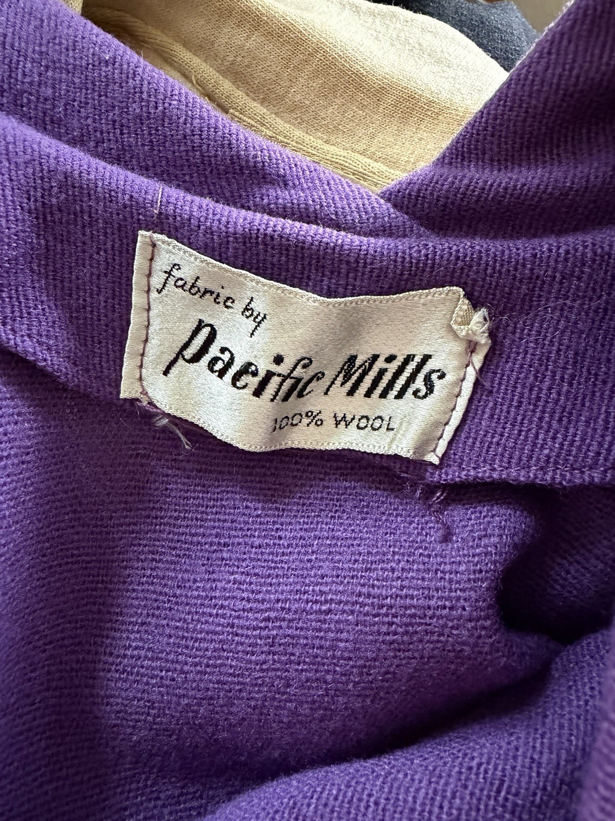 Vintage 1950s Purple Wool Bombshell Wiggle Dress Pacific Mills S