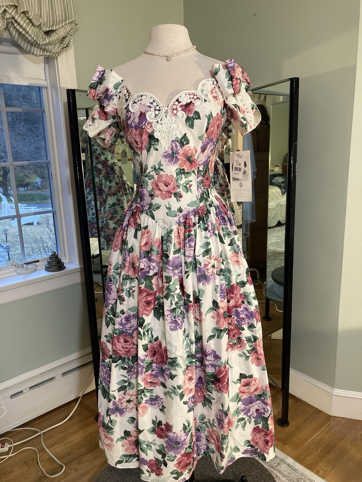 Vintage 1980S Floral Tea, Jessica Mcclintock, Tea Dress Size 78