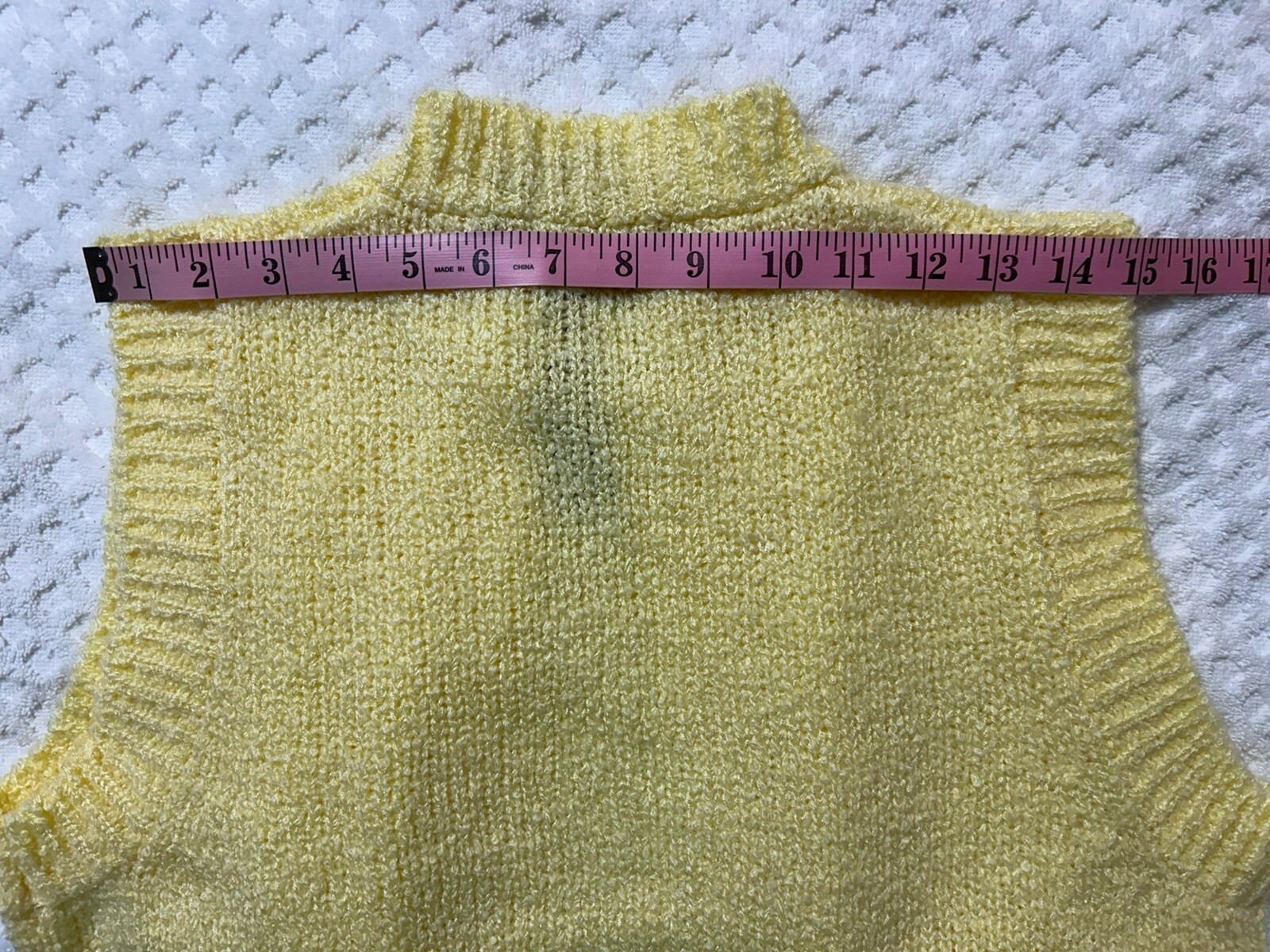 Vtg.? Nwt Le Roy Knitwear Sz.L Open Front Sweater Vest Pastel Yellow