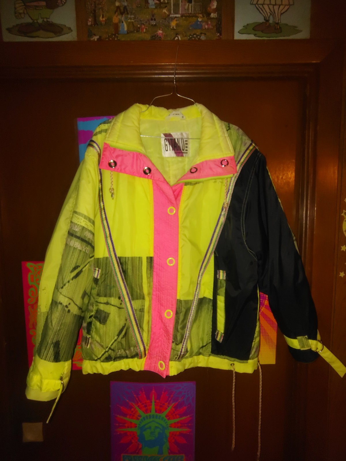 80’s Vintage GITANO Colorblock Hip-Hop RAVE Ski Parka Jacket Coat Medium
