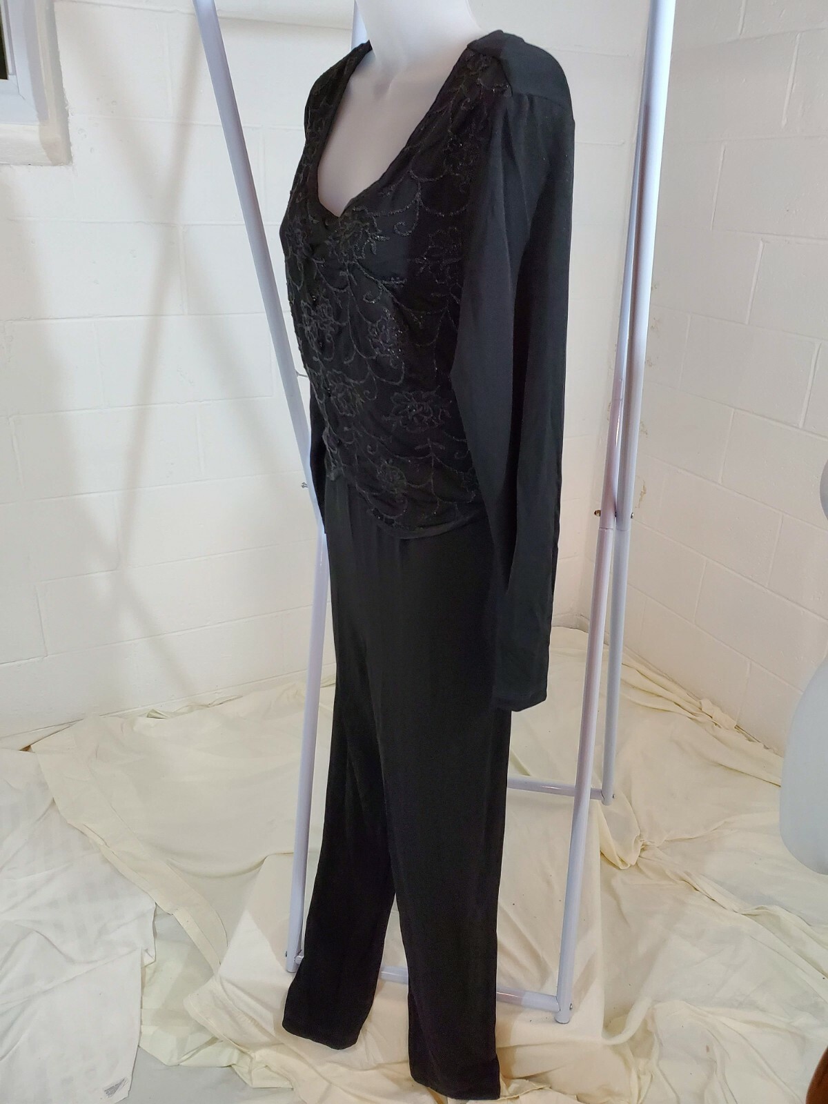 Vintage 80sPiccalino Petites Glam Beaded Disco Bodysuit Jumpsuit Romper Size 12P