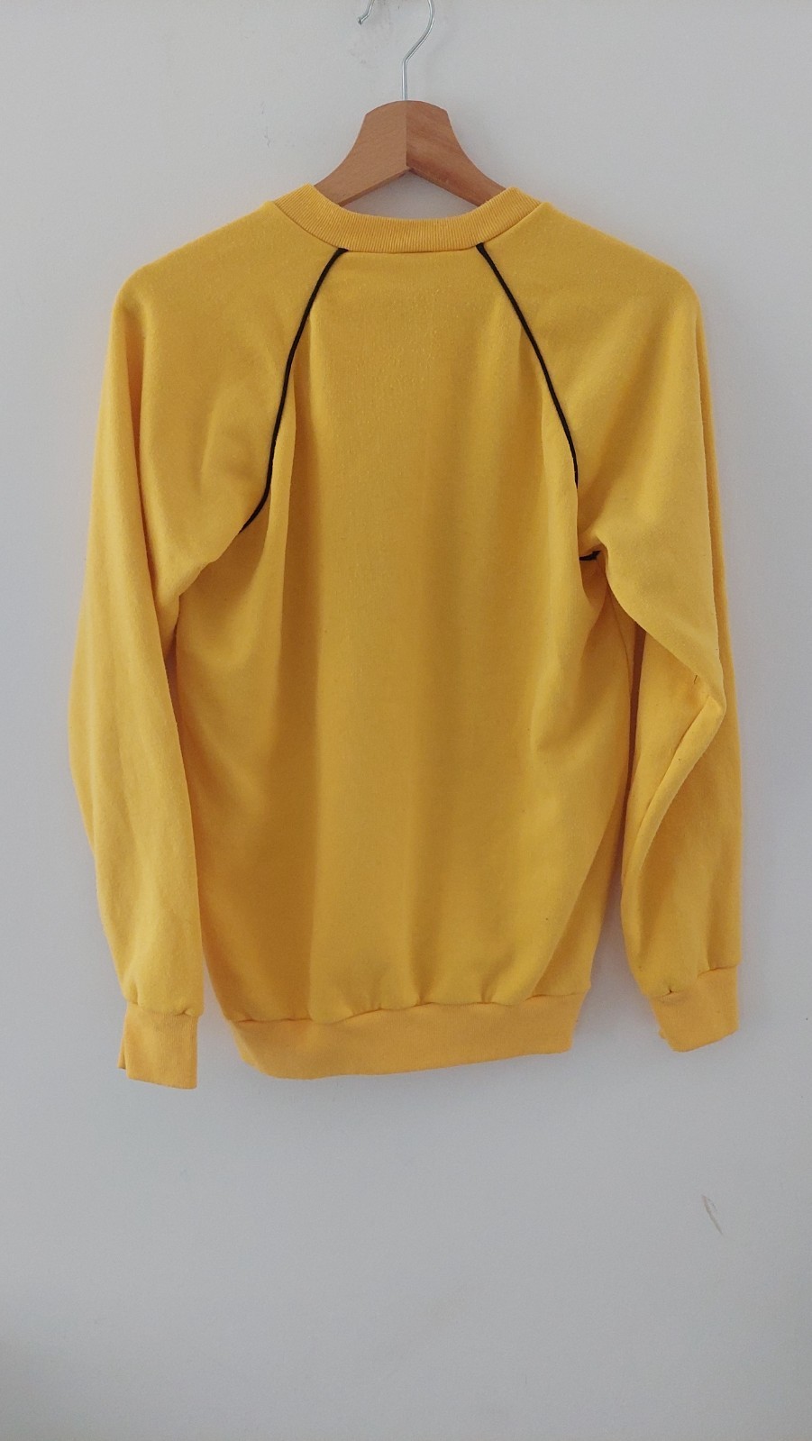 True Vintage Schweppes Sweatshirt Yellow M 80s 90s Logo Promo Made in UK