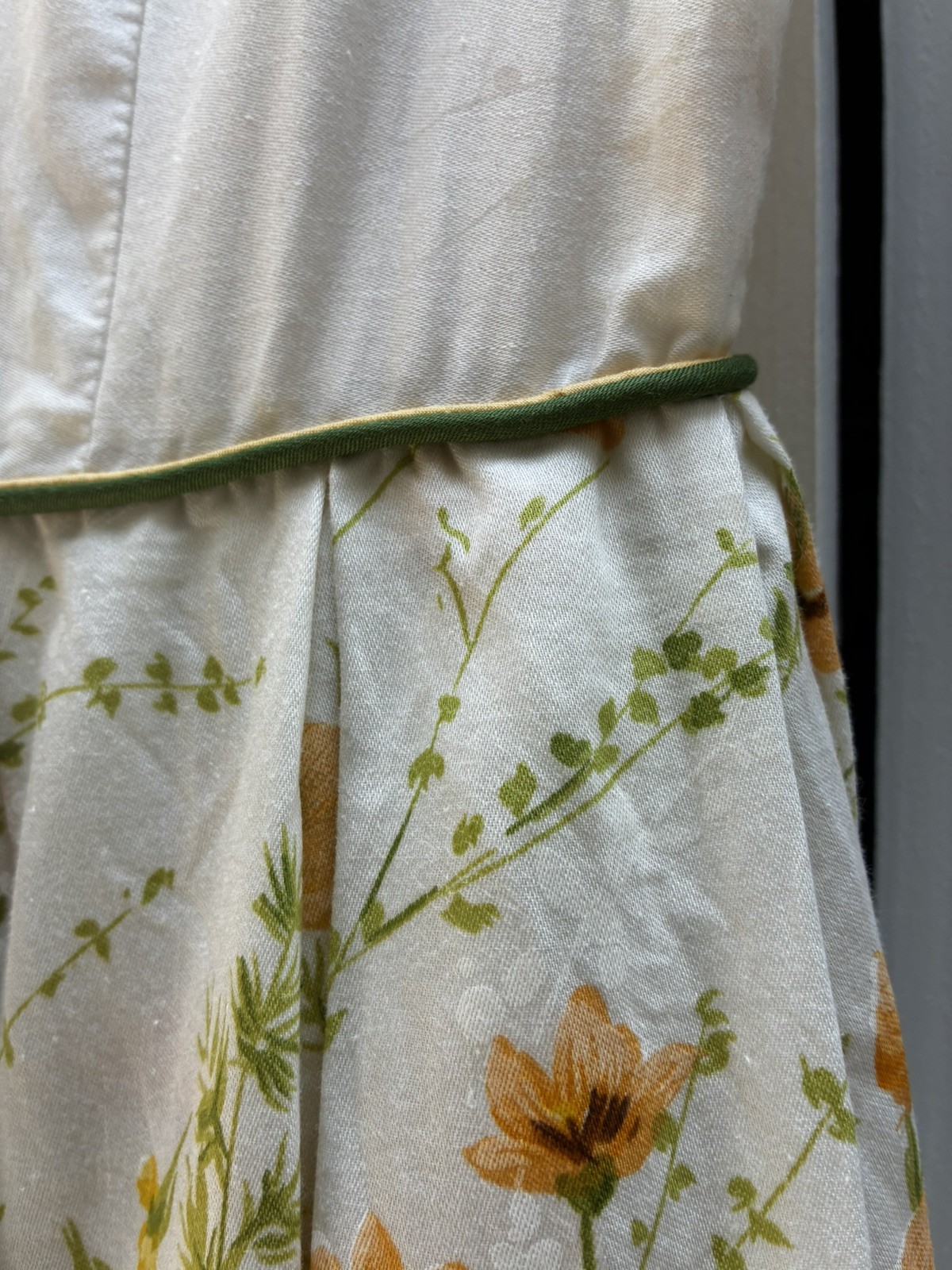 Vintage 1960s R.A.R. Fashion Summer Dress Yellow Floral W/Tulle Lining Size 4