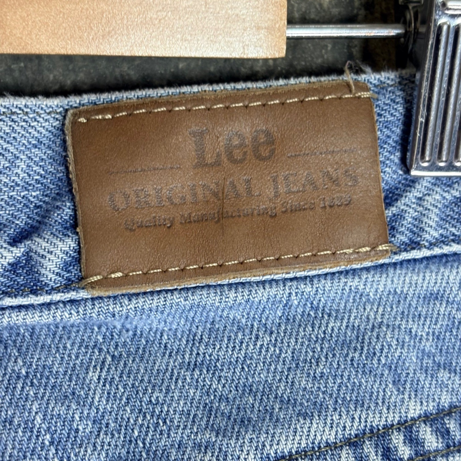Lee Original Vintage 90s High Rise Light Wash Tapered Mom Jeans Blue Size 14M