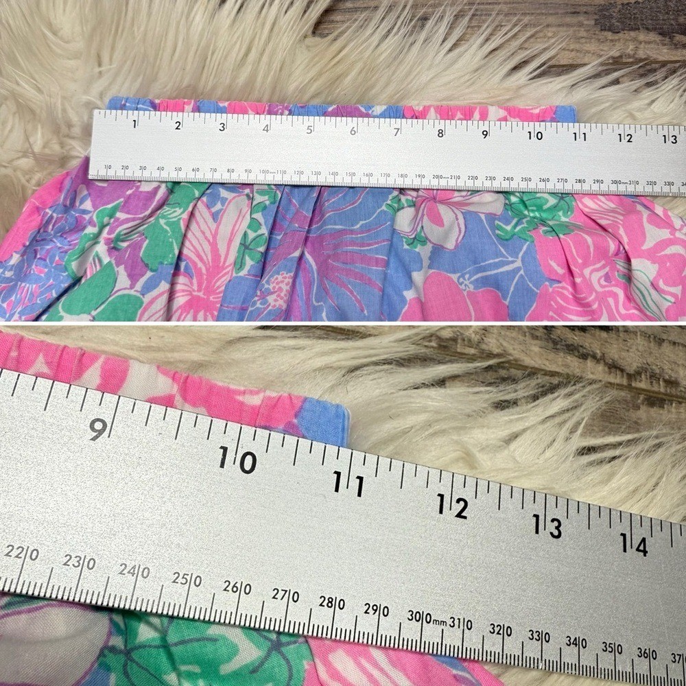 Vintage Lilly Pulitzer Pink Green A-Line Midi Skirt Resort Wear Women’s Small