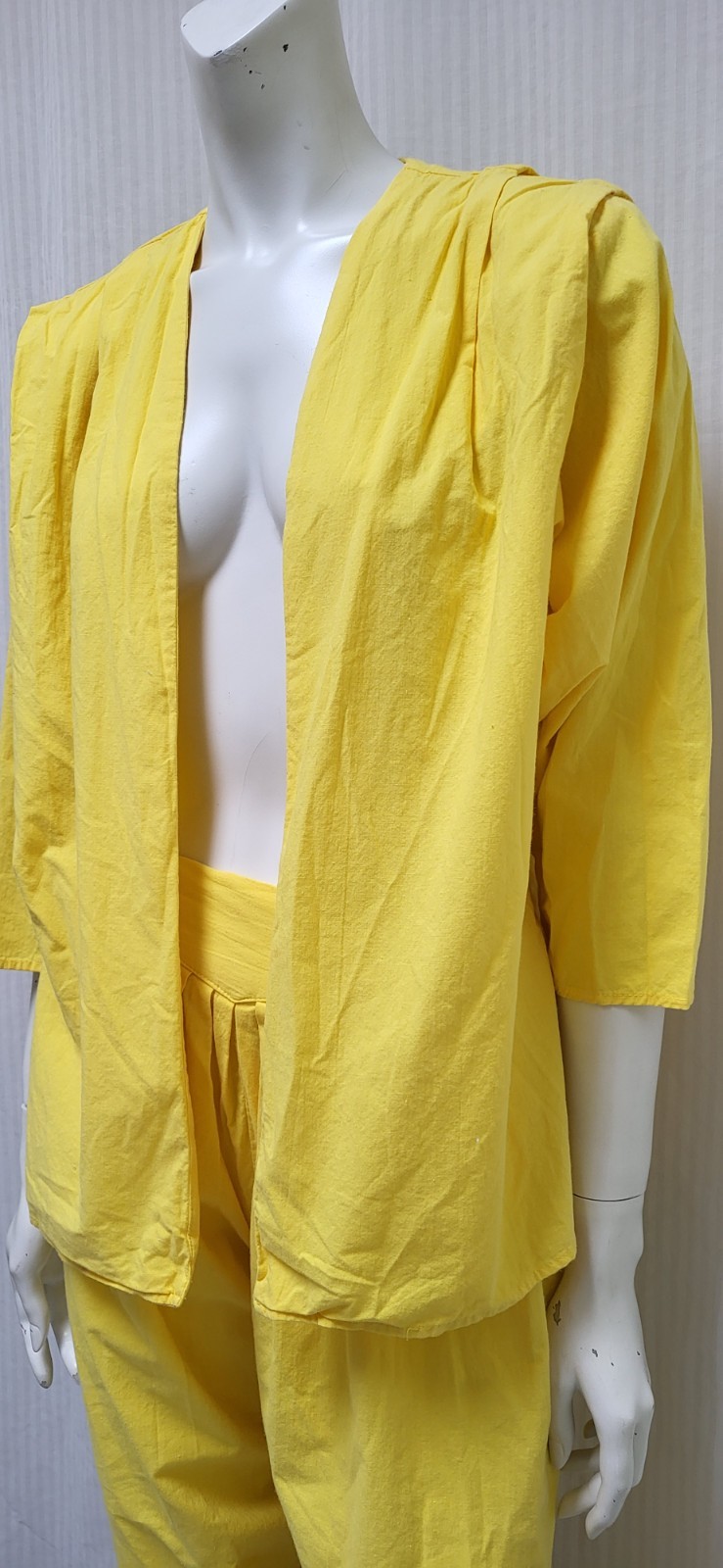 2 Piece 1980’s Vintage Yellow Jacket & Pants Outfit – Size S – EUC