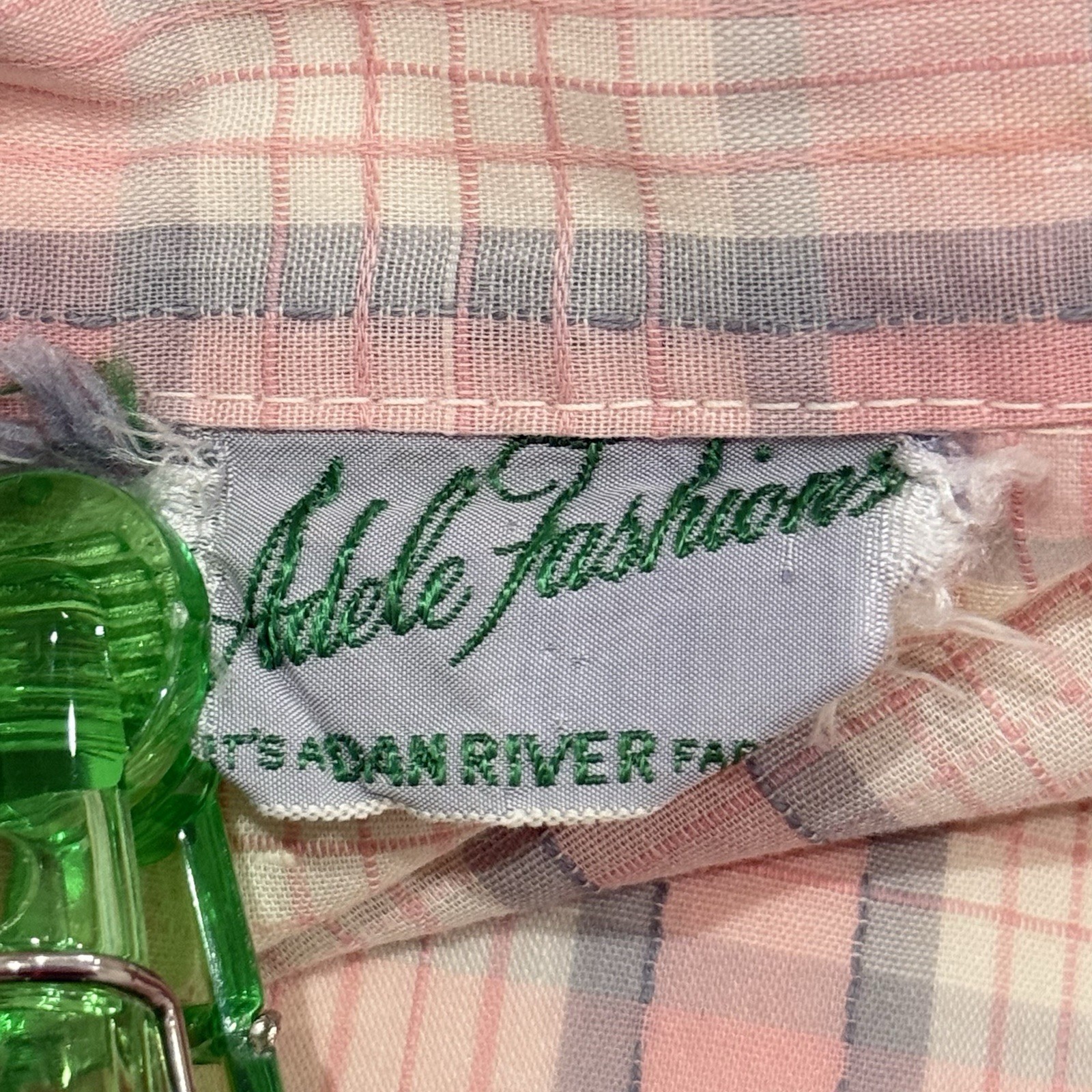 Vintage Adele Fashions Plaid Day Dress Small Pink 50s Retro Cottage Feminine