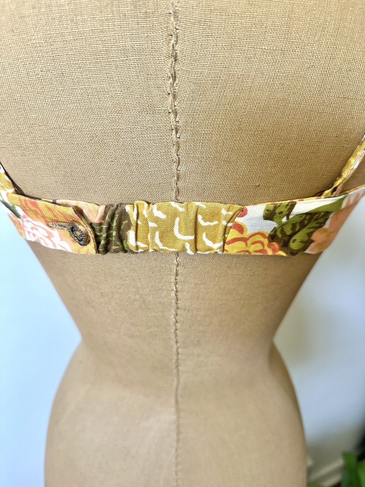 Vintage 1950-1960’s Floral Bathing Suit Top, Bullet Bra Styling