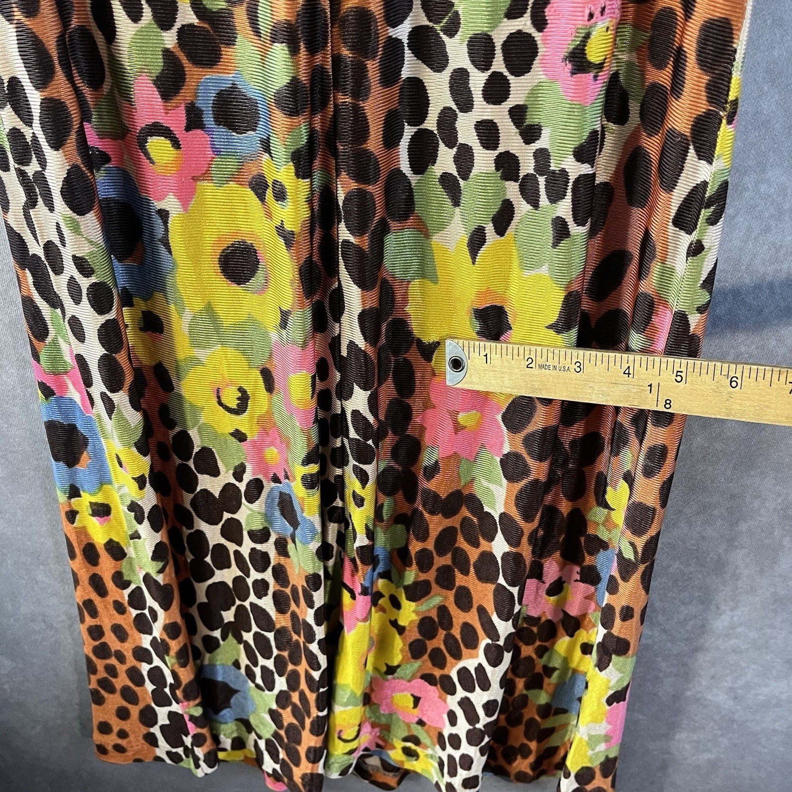 Vintage Indorables Midi Dress Womens M / L Animal Print Floral 60s *See Descrip*