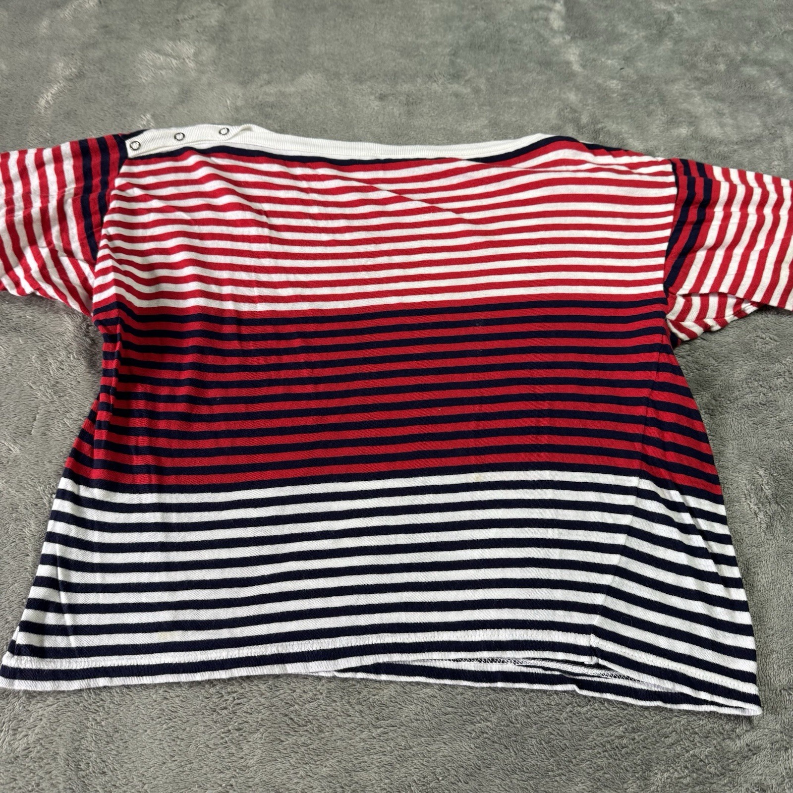 VTG 90s Pierre Cardin Boxy Striped Boat Neck Tshirt Womens M Oversized Retro