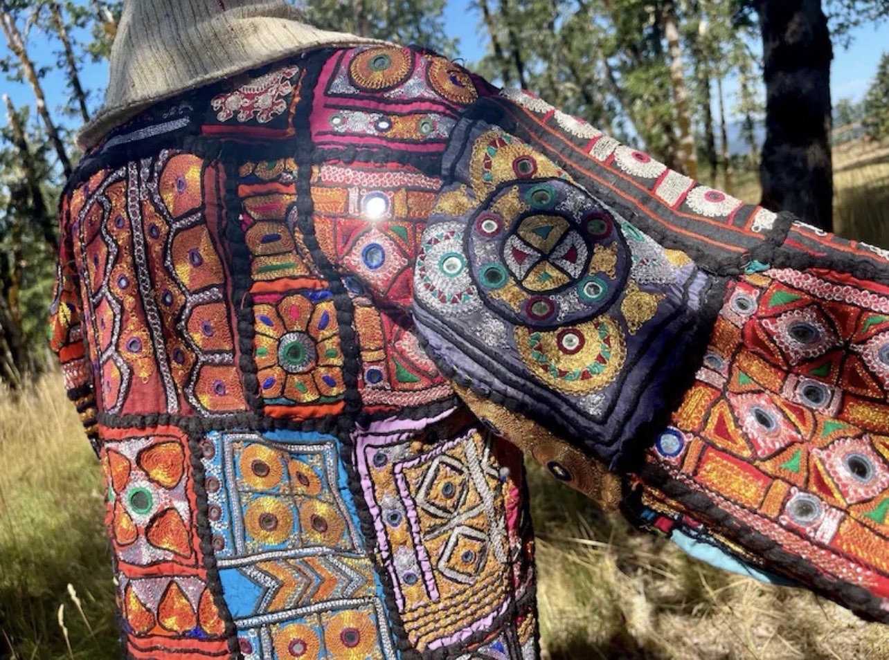 Banjara Indian Patchwork Mirrorwork Silk Colorful Rock n Roll Festival Jacket