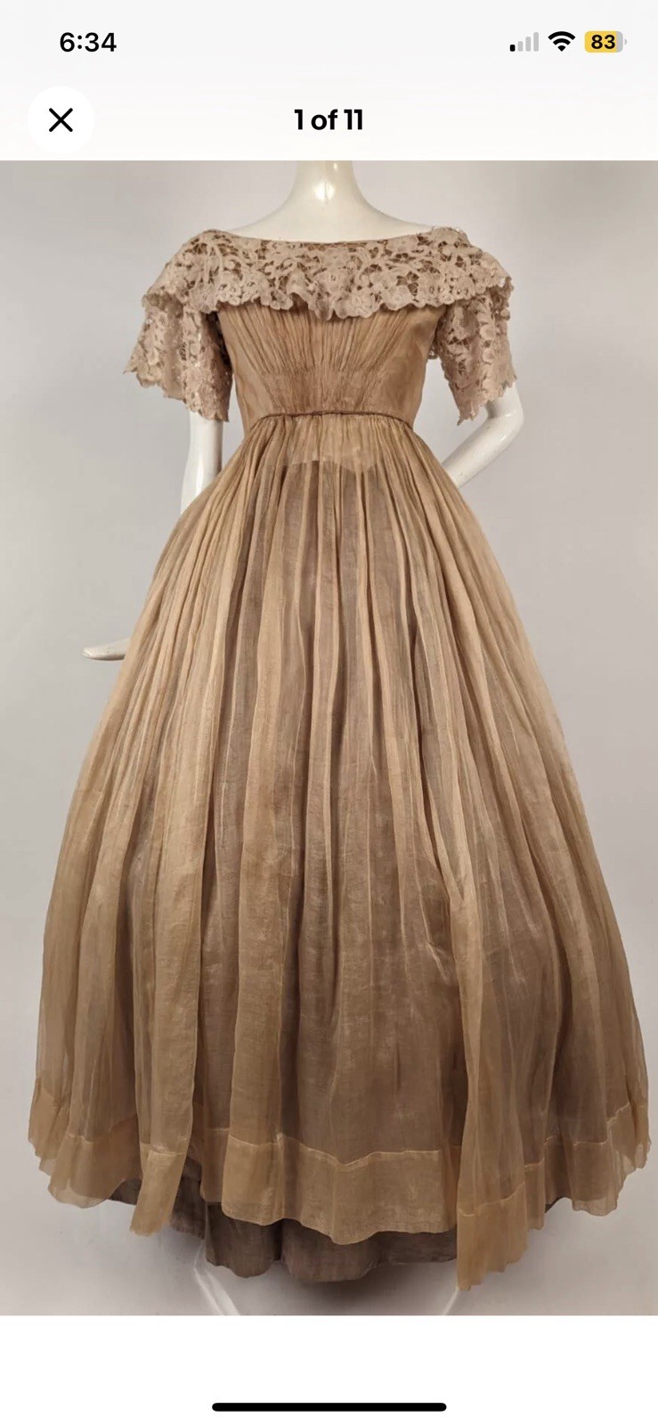 1850’s Antique Ballgown Restored Conserved