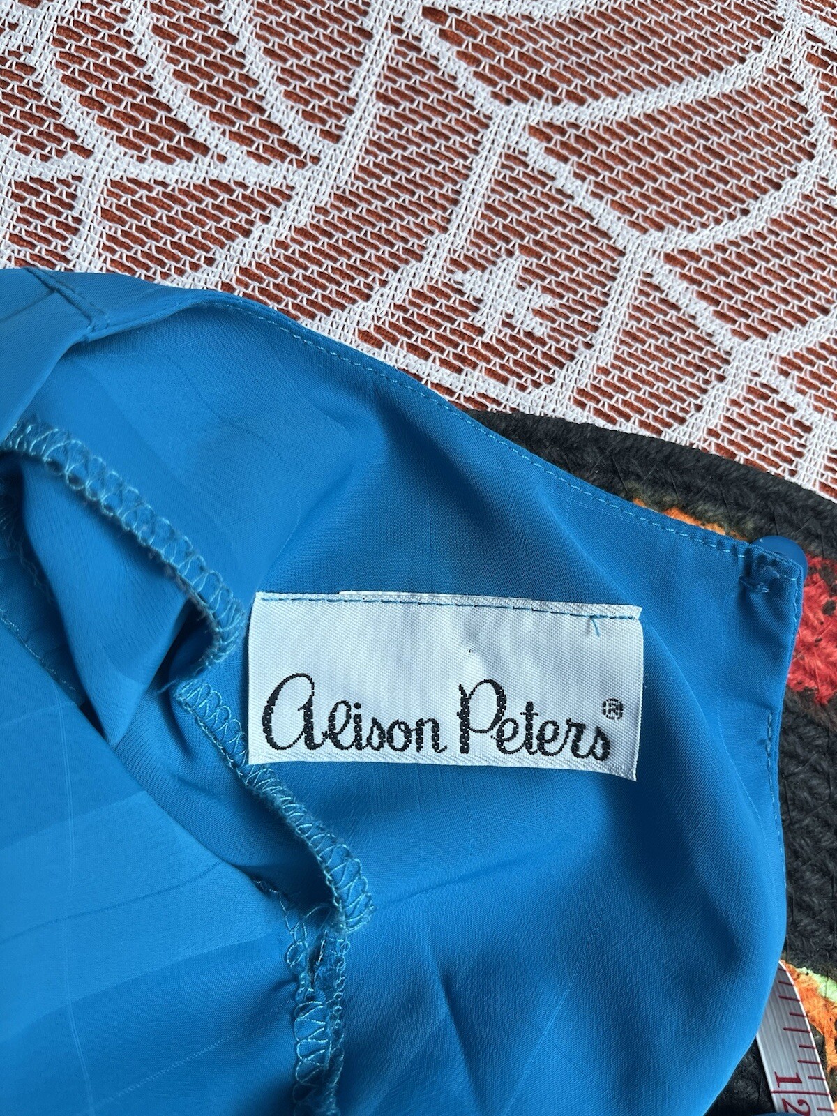 80s Vintage Alison Peter’s Gingham Light Blue Dress | Size L