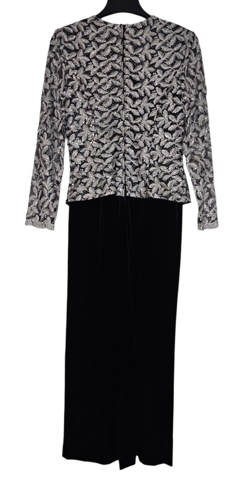 Vintage ASPEED Sequin Metallic Stitch Jacket Velvet Skirt Dress Women’s Size M