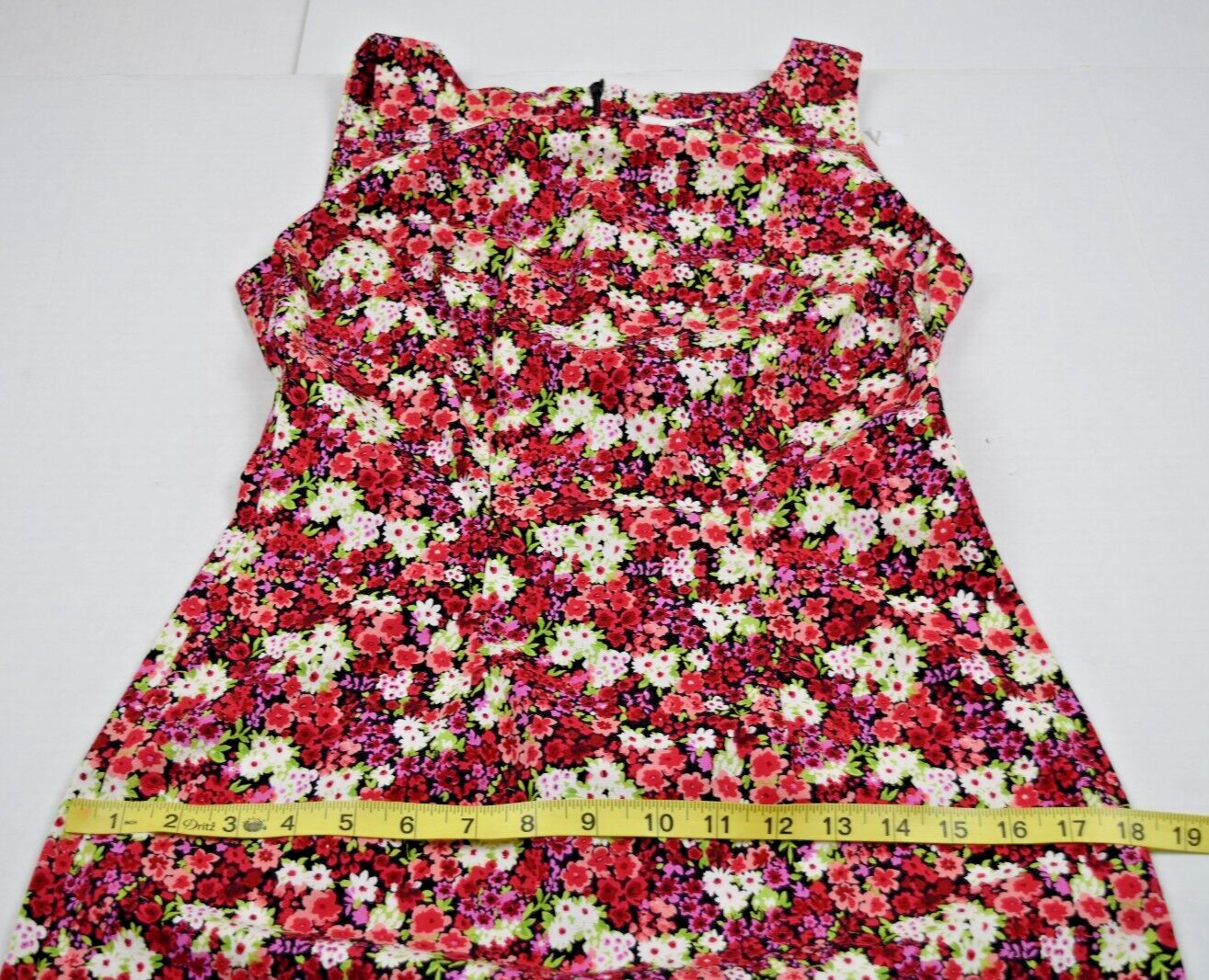 Vintage Mini Dress CDC Size S/M 90s Black Cherry Red White Green Floral Cotton