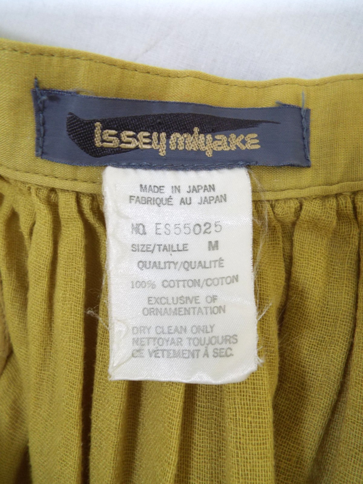 VTG 1980s Issey Miyake Yellow Cotton Asymmetrical Skirt MEDIUM Brush Label Slits