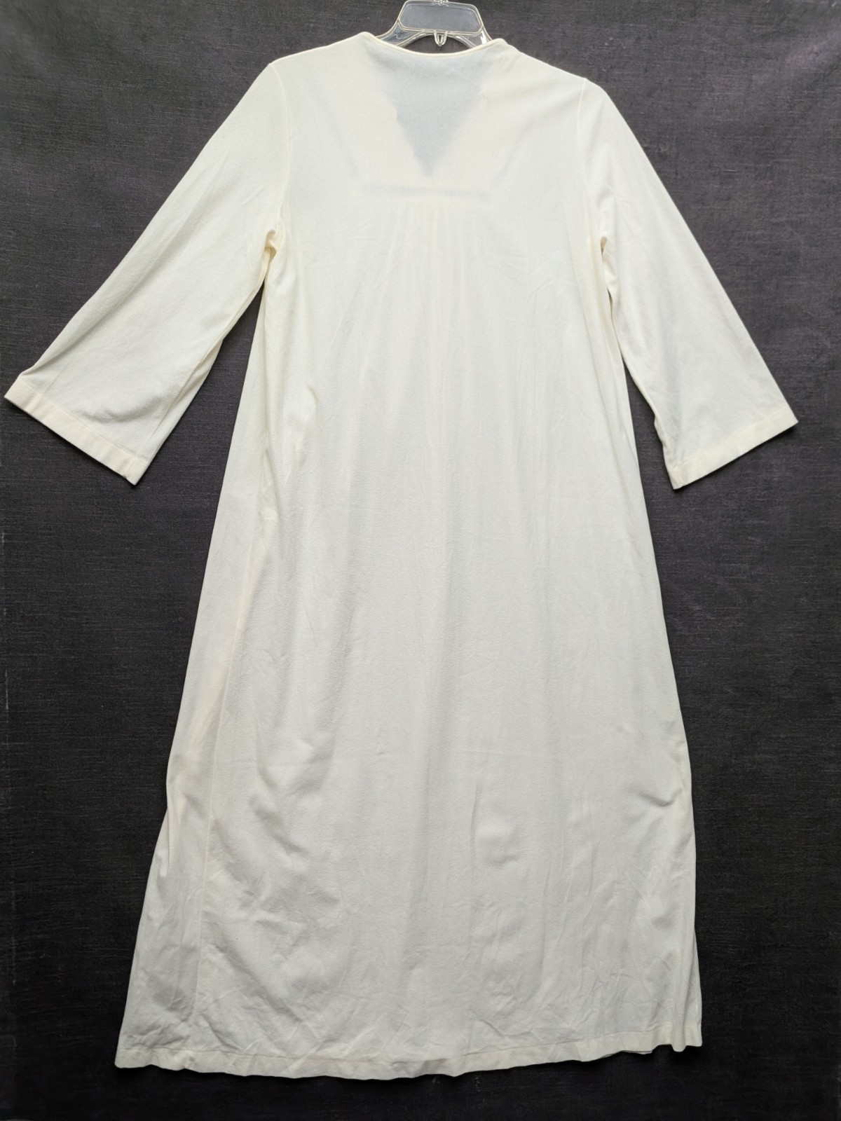 Vintage Lorraine Nightgown Cream Soft Flannel Embroidered Granny Core Grandma L