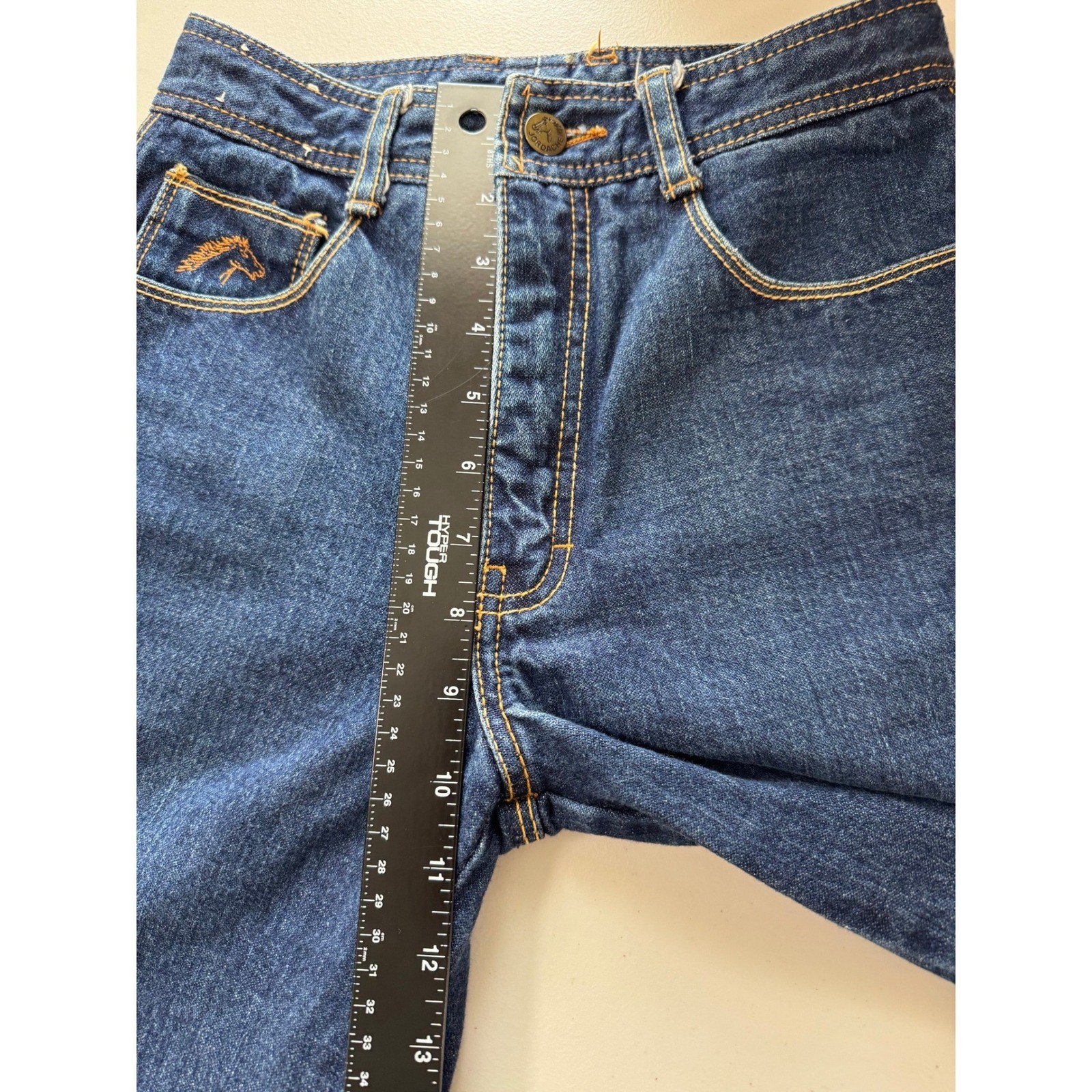 Jordache Jeans Womens 27 Blue Vintage High Rise Heart Pocket Straight Leg Denim