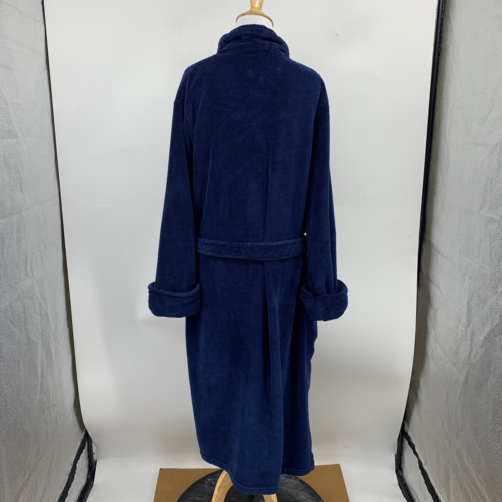 Tommy Bahama Robe Adult S/M Small Medium Navy Fleece Soft Belted Long Bathrobe
