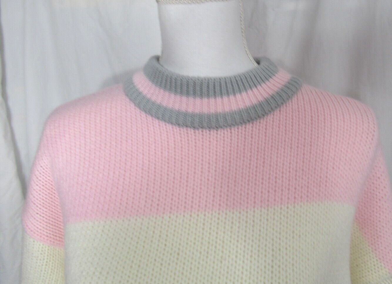 NWT Vintage Jamie Scott KO Champion Bear Boxing Sweater Pink Gray NEW Medium