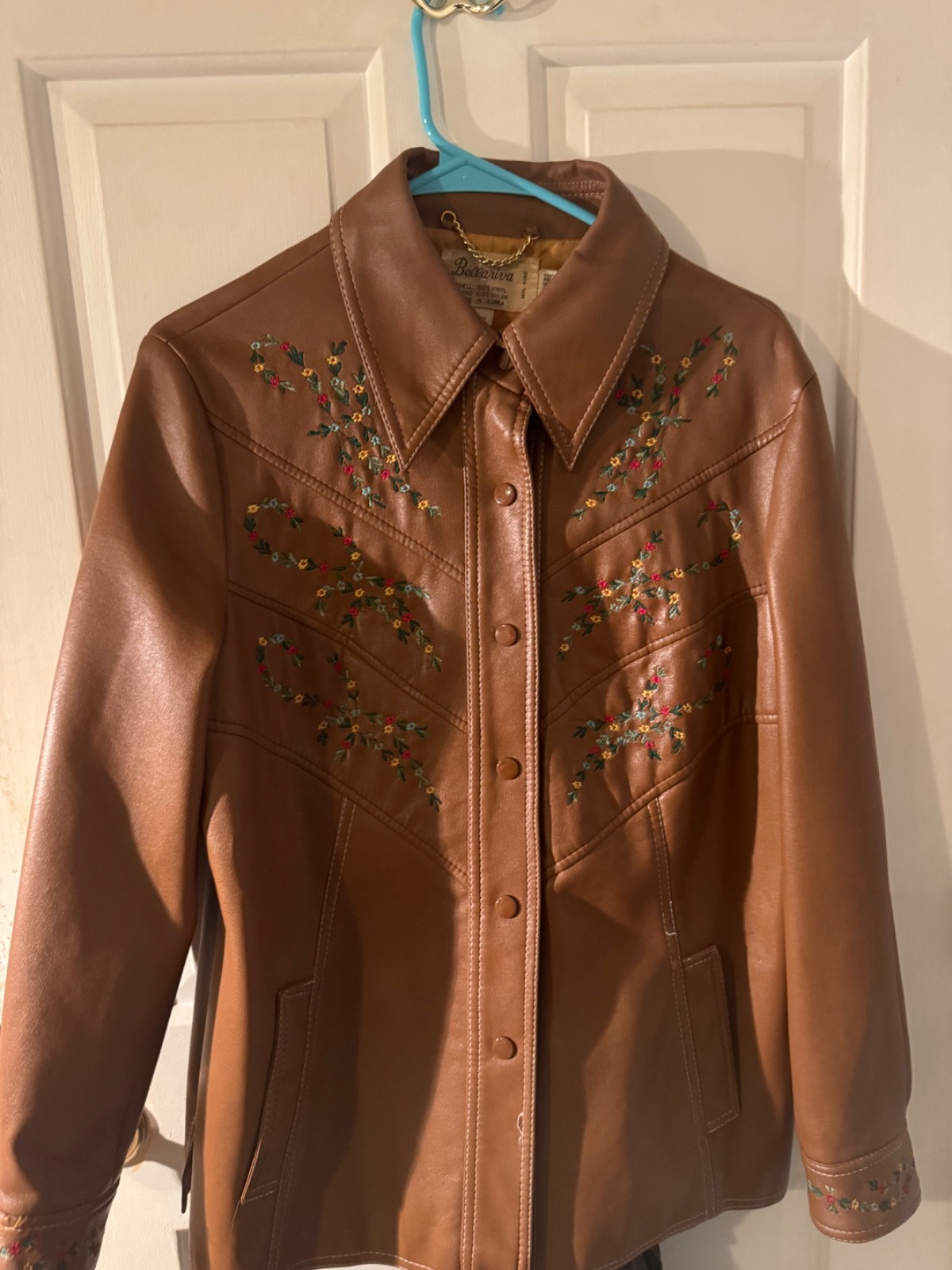 vintage 1970s western-style embroidered vinyl Bellariva jacket