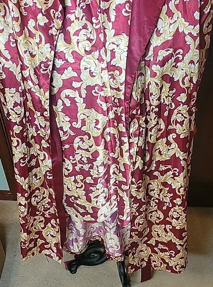 Vtg Lauren Rogers Silky & Satiny Nightgown & Robe Linegerie Pajama Set 1X EUC