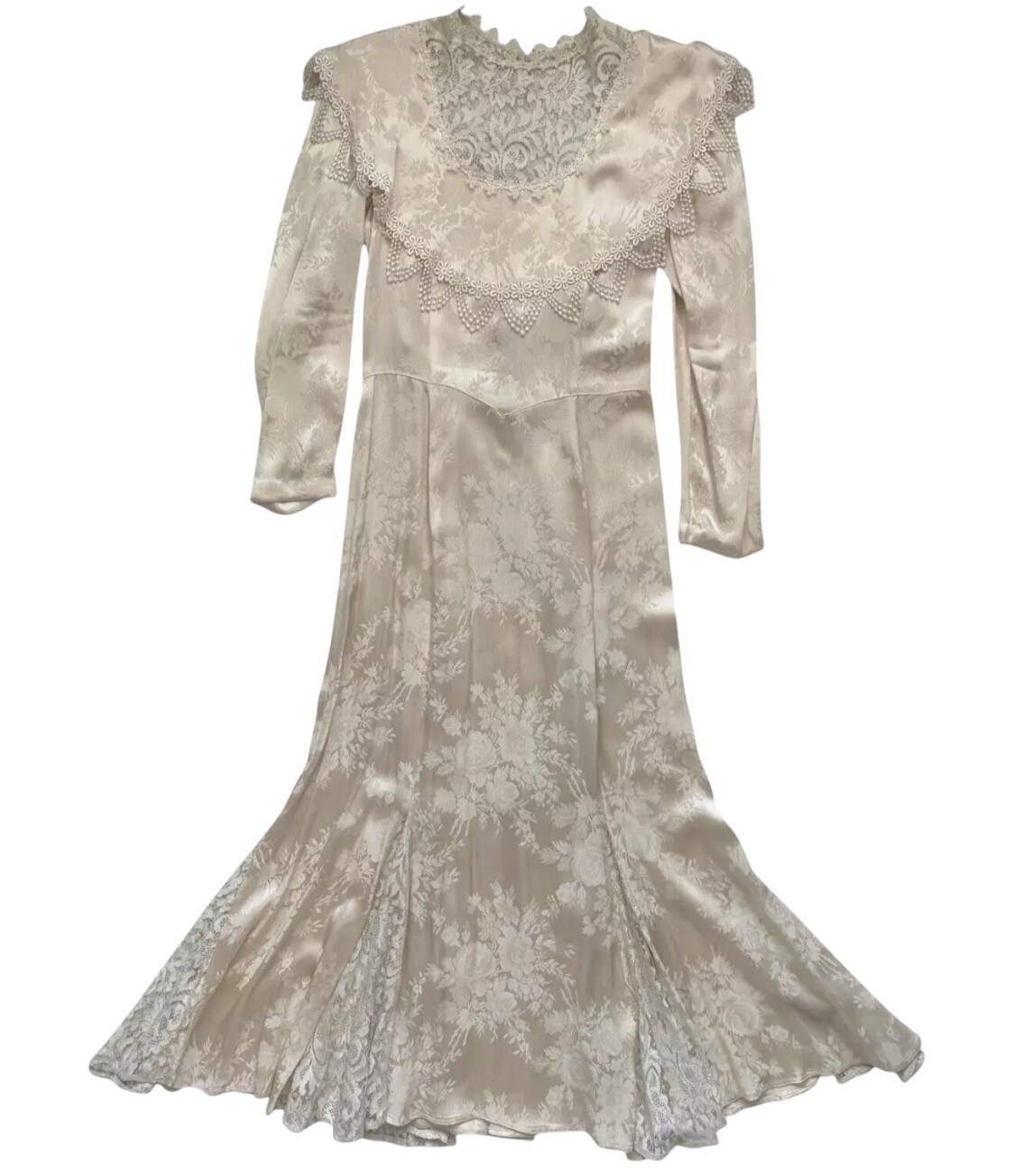 VTG Jessica McClintock Ivory Lace Wedding Dress Sz 4 / 6 Whimsigoth 80’s *READ