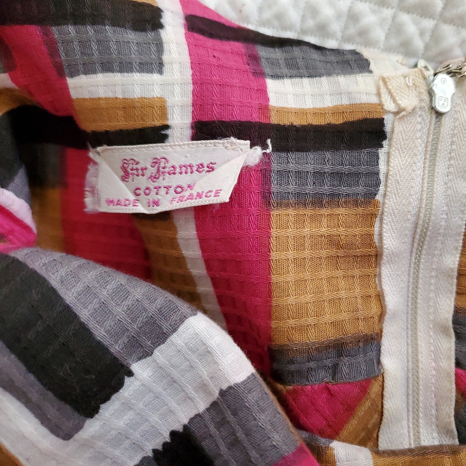 VINTAGE SIR JAMES CALIFORNIA COTTON CHECK DRESS