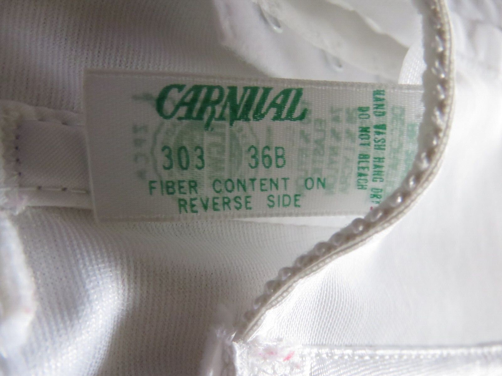 VTG Carnival Sz 36B White Corset Pin Up Bustier Strapless Backless Sexy Bra 