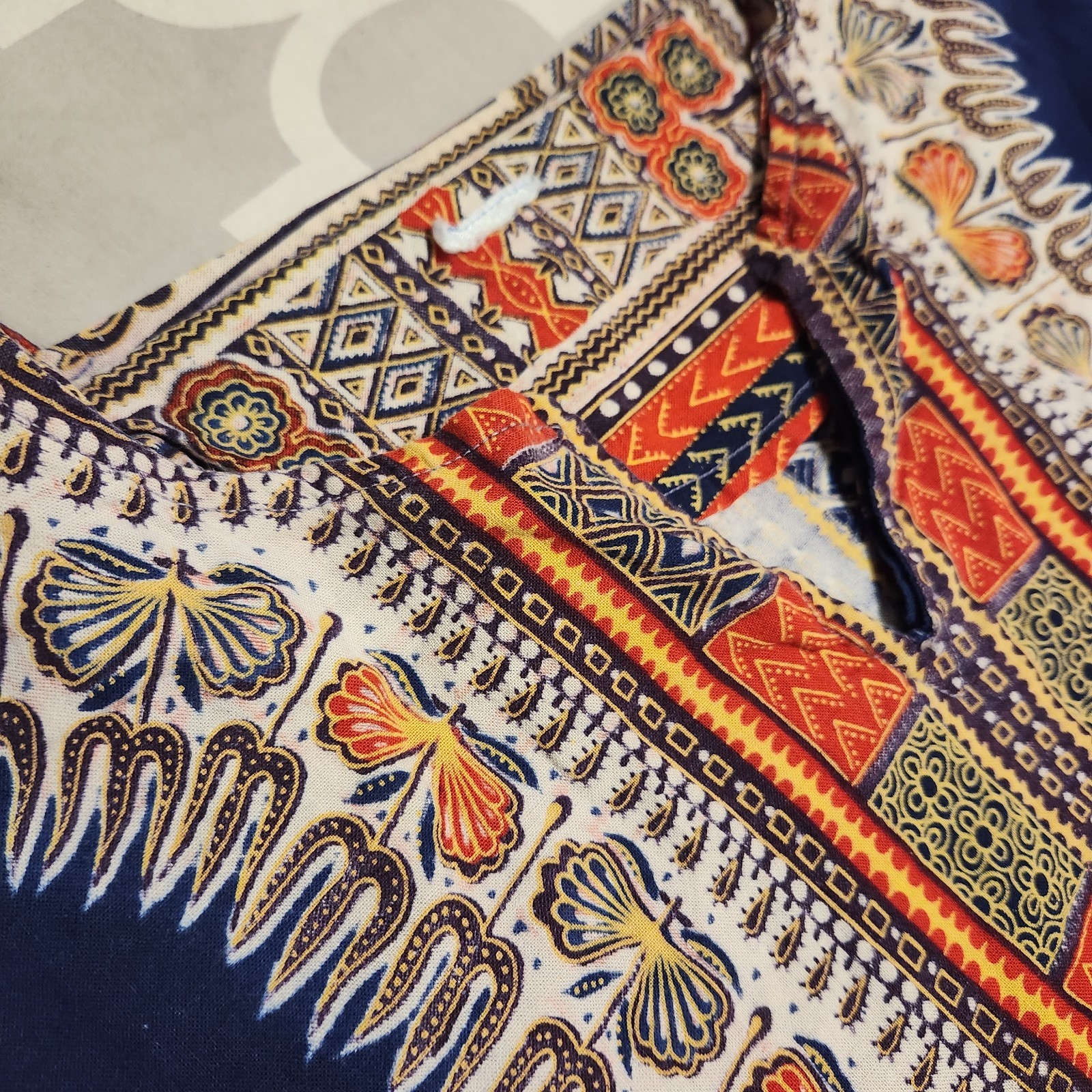 True Vintage 60s 70s Cotton Angel Wing Dashiki Hippy Pullover Top
