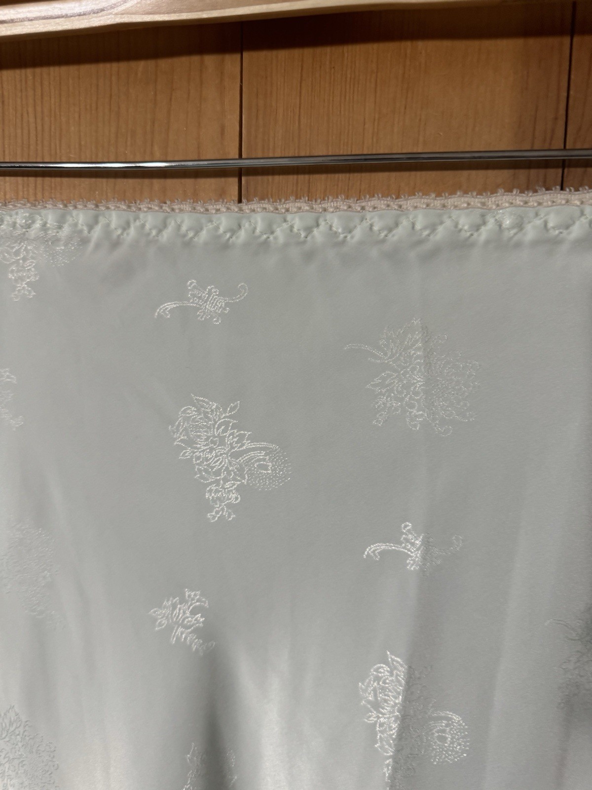 Vtg Farr West Sea Foam Green Embossed Glossy Satin Half Slip M L W-30-36” NWD