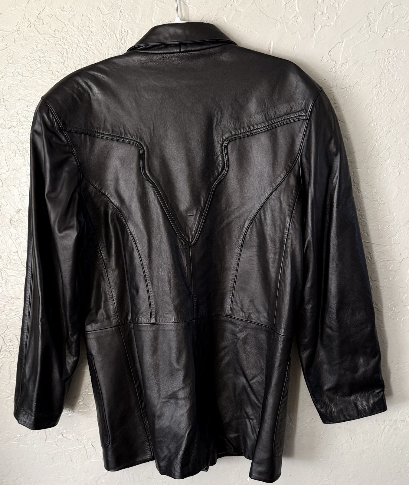 Vintage Continental USA English Lambskin Leather Jacket Women’s Black Sz M Soft
