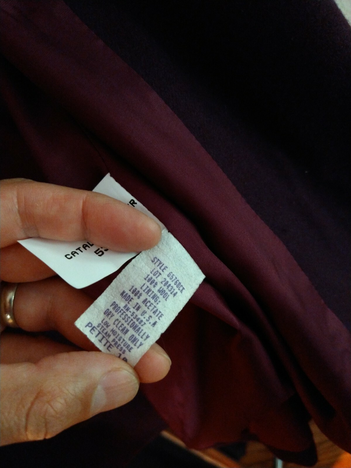 Vintage Made In USA Women’s Blazer Stephanie Andrews Wool Plum Petite 10