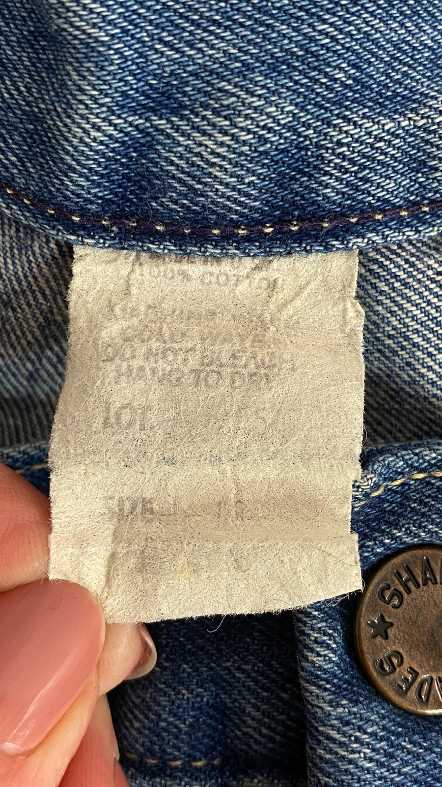 Vintage 1970s high waist jeans 28 31 blue denim cotton SHADES straight leg