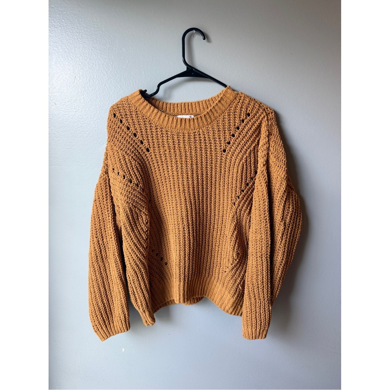 Chenille Chunky Knit Sweater Women’s Large Cozy Boho