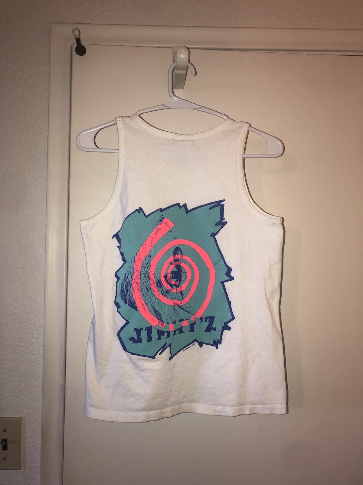 VTG 1990 Jimmy Z Tank Top Shirt Surf Skate Signed Wagon Woody Stash Pocket Sz L