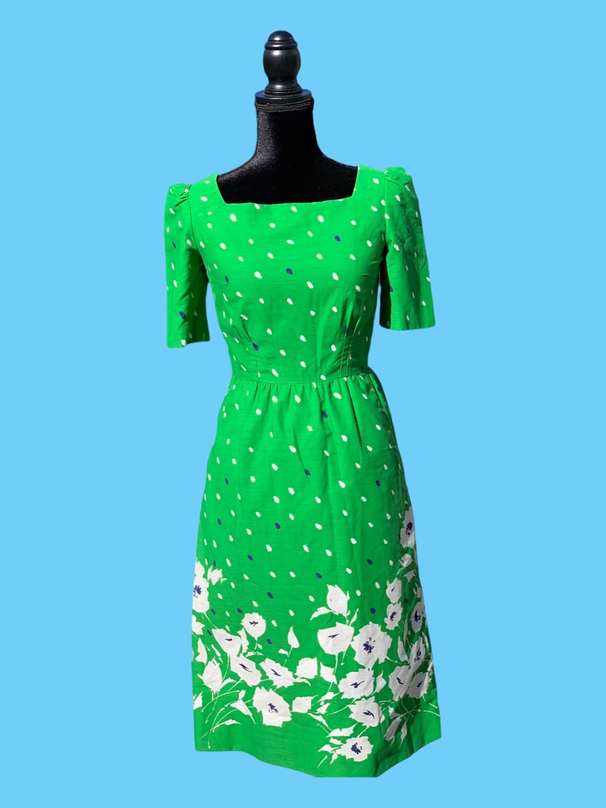 1970’s POSH by Jay Anderson True Vintage Green Cotton Dress