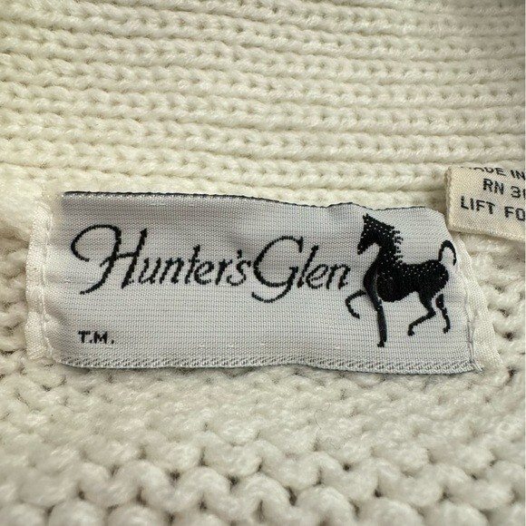 VTG Hunter’s Glen Knit Cardigan Sweater Boho Western Country Retro Sz L Cottage