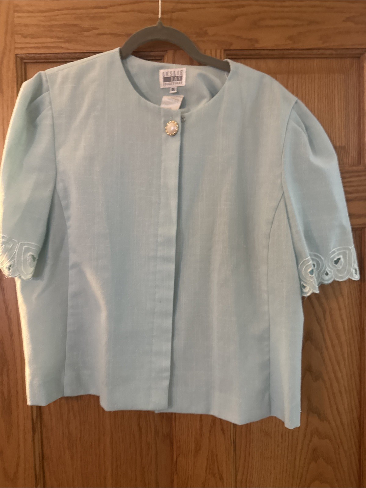 Vintage Women’s Leslie Fay Collection Size 16 Pale Green Blouse