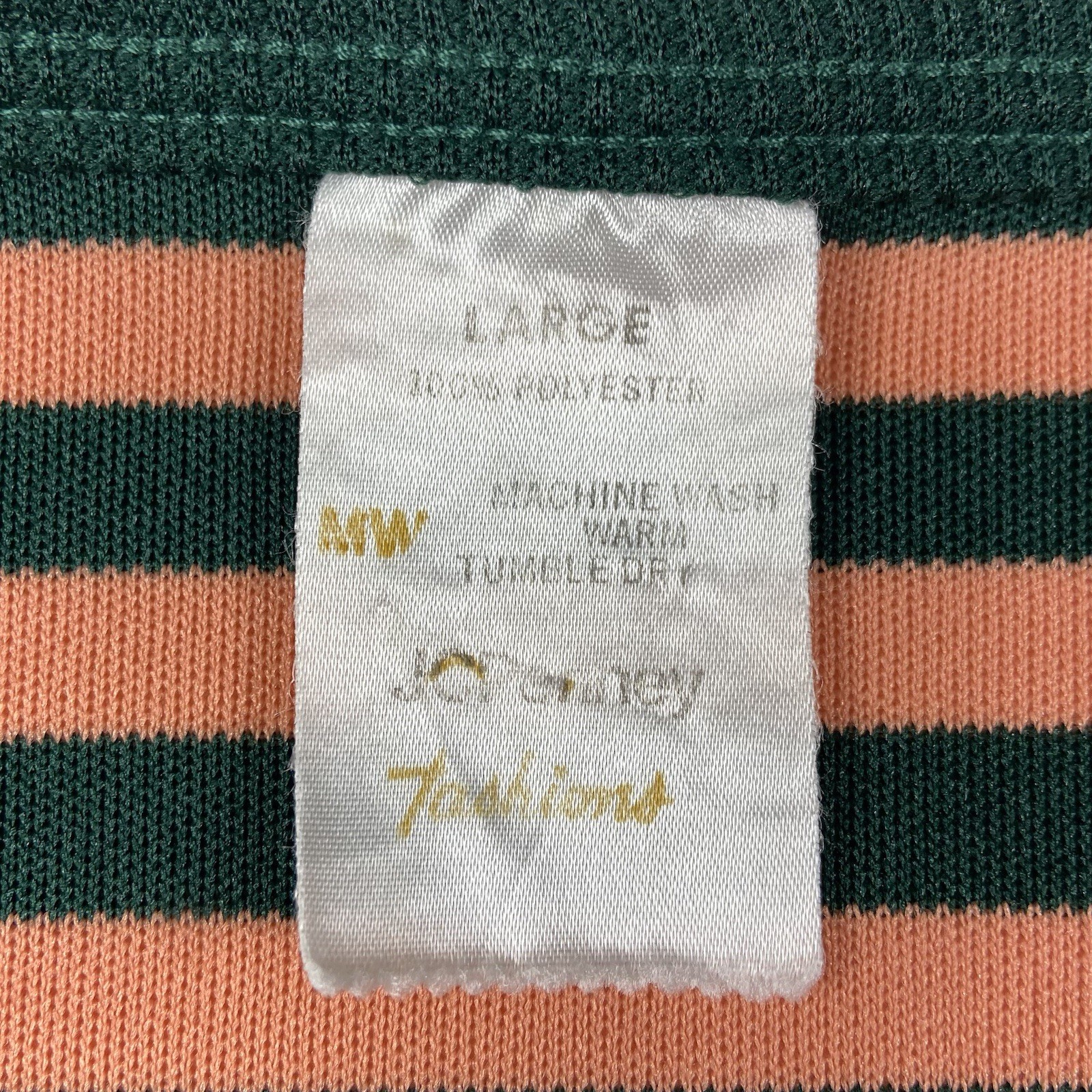 JC Penney Fashions Women’s VTG 70s 80s Striped Poly Knit 3/4 Sleeve Top