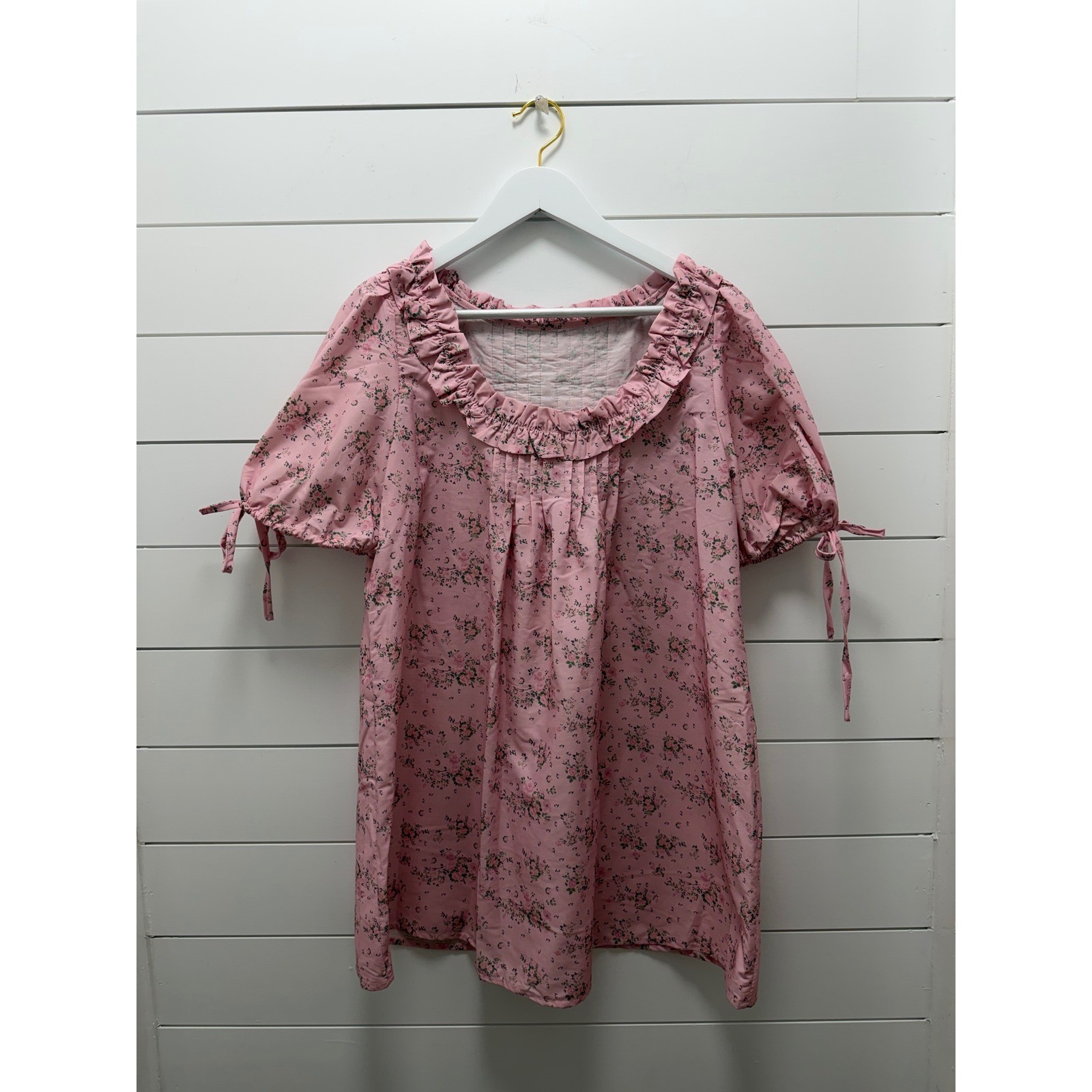 Boutique ruffle mini dress Love Shack Fancy Inspired coquette floral Sz Medium