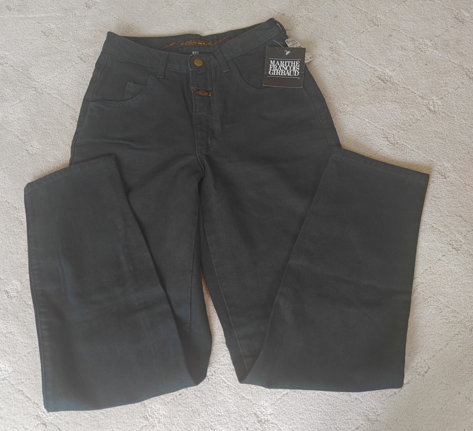 NEW TAGS MARITHE FRANCOIS GIRBAUD PINE GREEN VTG 1990s 7/8 Skinny Cowboy Jeans