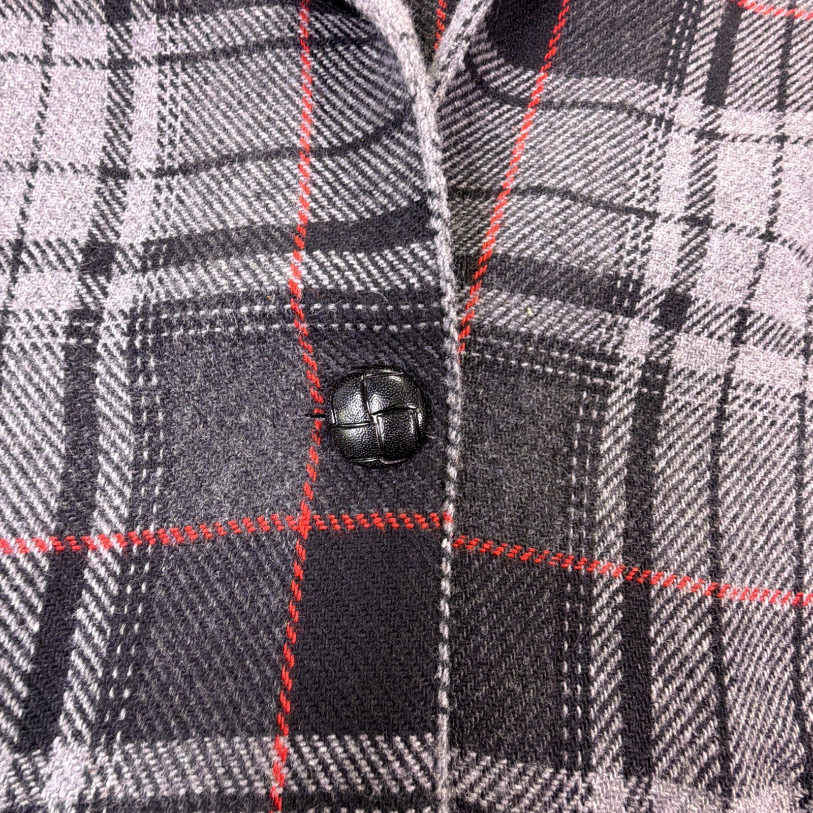 Vintage Haband Black, Gray, & Red Plaid Blazer Women’s Medium Made in USA