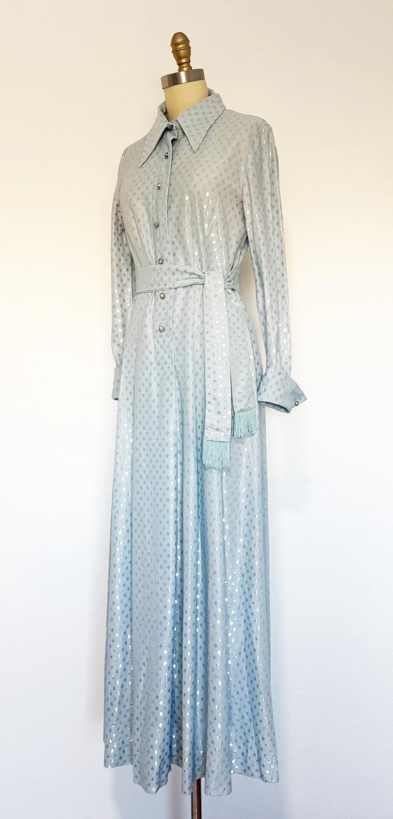 1960s Leslie Fay Gown / 1960s Gown / Metallic Gown / Size Medium