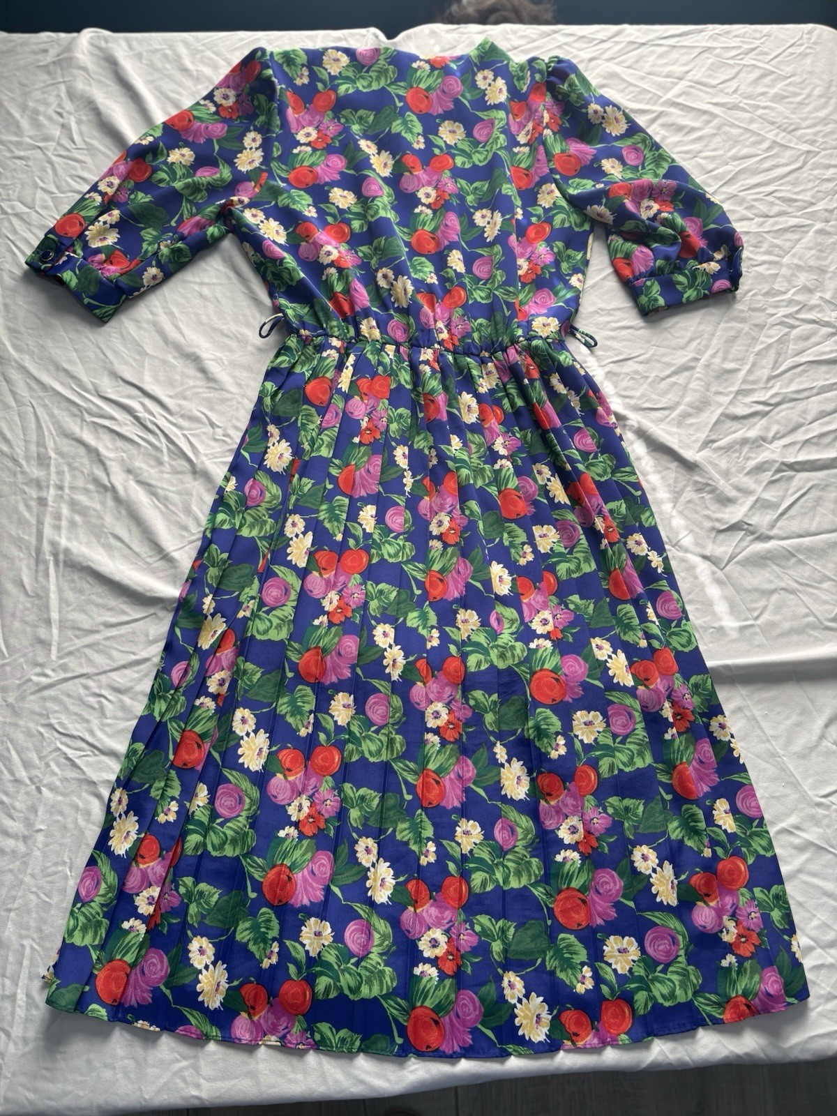 Breli Originals 80’s Pleated Floral Cottagecore Praire Botanical Bright Dress