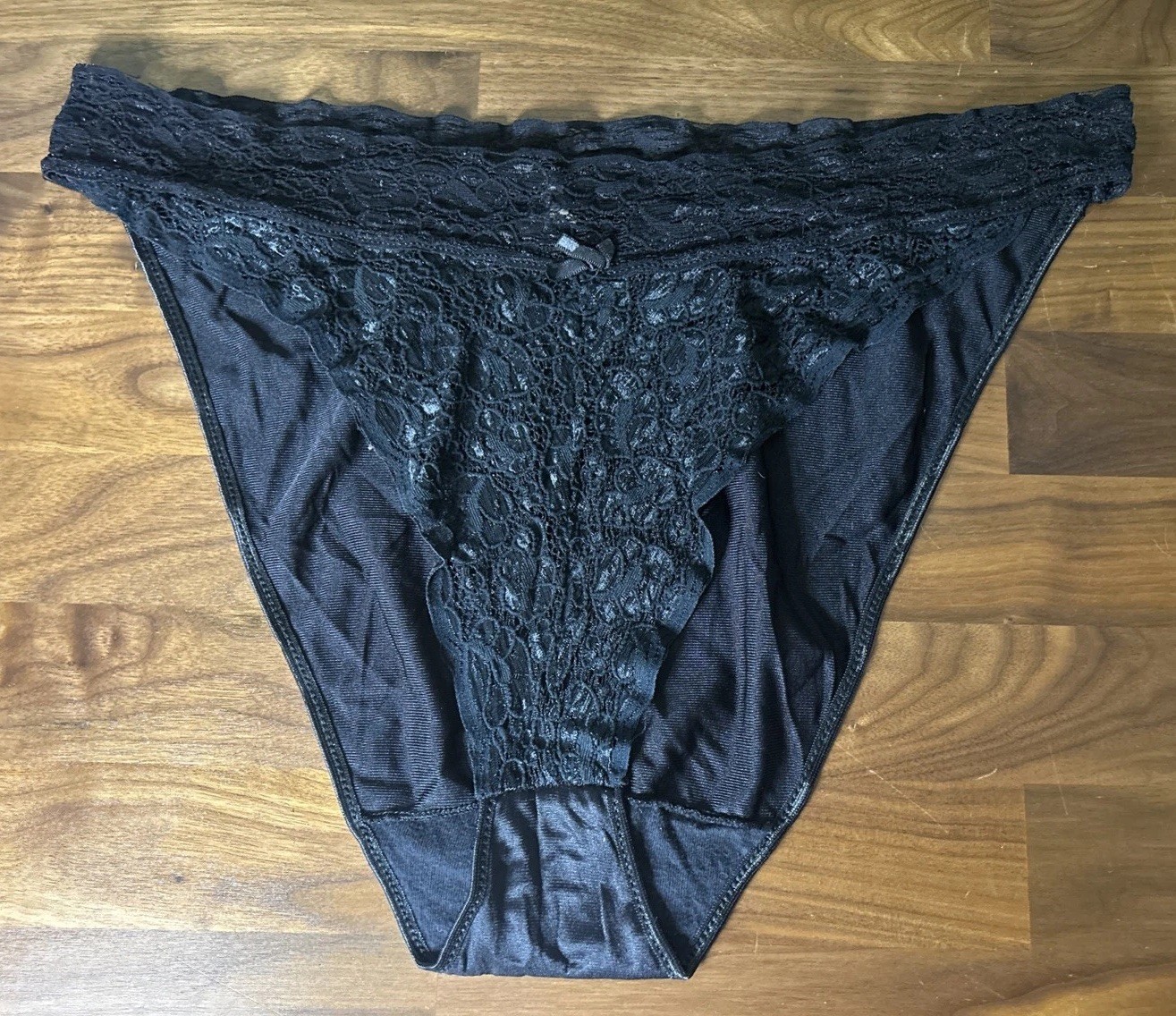 Vtg SEARS Nylon & Lace String Bikini Panties 70’s 80’s Hi Cut sz M USA