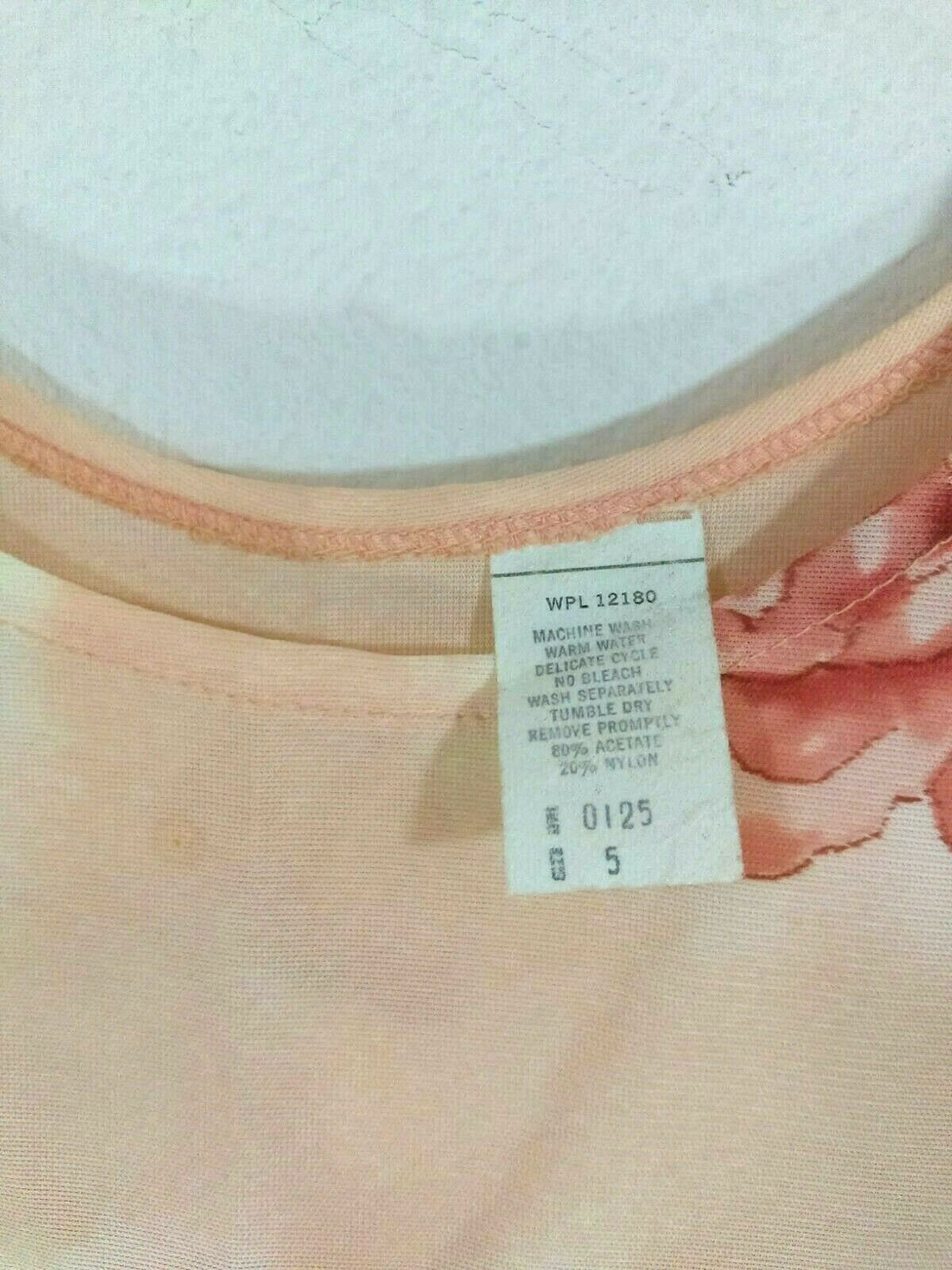 Vintage Ego Chicago 5 Blouse & Undershirt Union Pink Stripe Floral Semi Sheer