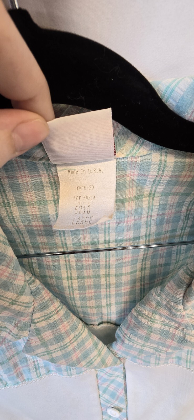 Vintage Graff Californiawear Shirt & Short Set, Size L/12, Blue Plaid & White